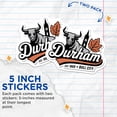 thumbnail image 4 of (2 Pack) Durham NC Stickers - Bull City North Carolina - Travel Souvenir Stickers - 5" On Longest Side - Sticks to Smooth Flat Surfaces - Made in USA - BMCS18069, 4 of 7