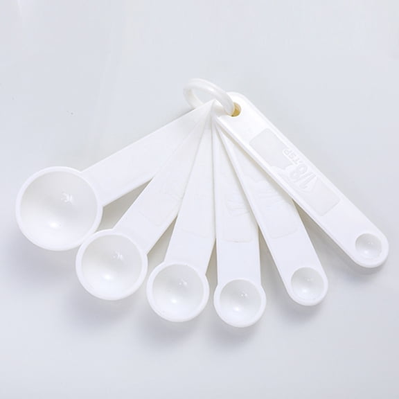 Plastic Measuring Spoons Set, Coffee Scoop Spoon, Kitchen Gadgets for Cooking & Baking, Set of 6, Perfect for Measuring Both Wet and Dry Indgredients, Multisize