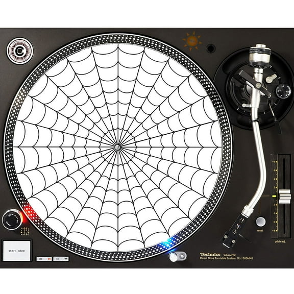KuzmarK™ 12" DJ Turntable Slipmat - Spider Web Cobweb