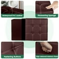 thumbnail image 3 of PinkSheep 15" Folding Storage Ottoman Cube Footstool Ottoman Bench with Storage, Faux Leather, Brown, 3 of 7