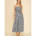 thumbnail image 5 of Summer Dresses for Women Beach Maxi Dress Spaghetti Strap Striped Boho A Line Wedding Guest Flowy Long Dress Black XL, 5 of 8