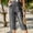 Gray, variant on Imitation Denim Capris for Women 2024 Summer Casual Elastic High Waisted Cropped Lounge Jogger Pants with Pocket