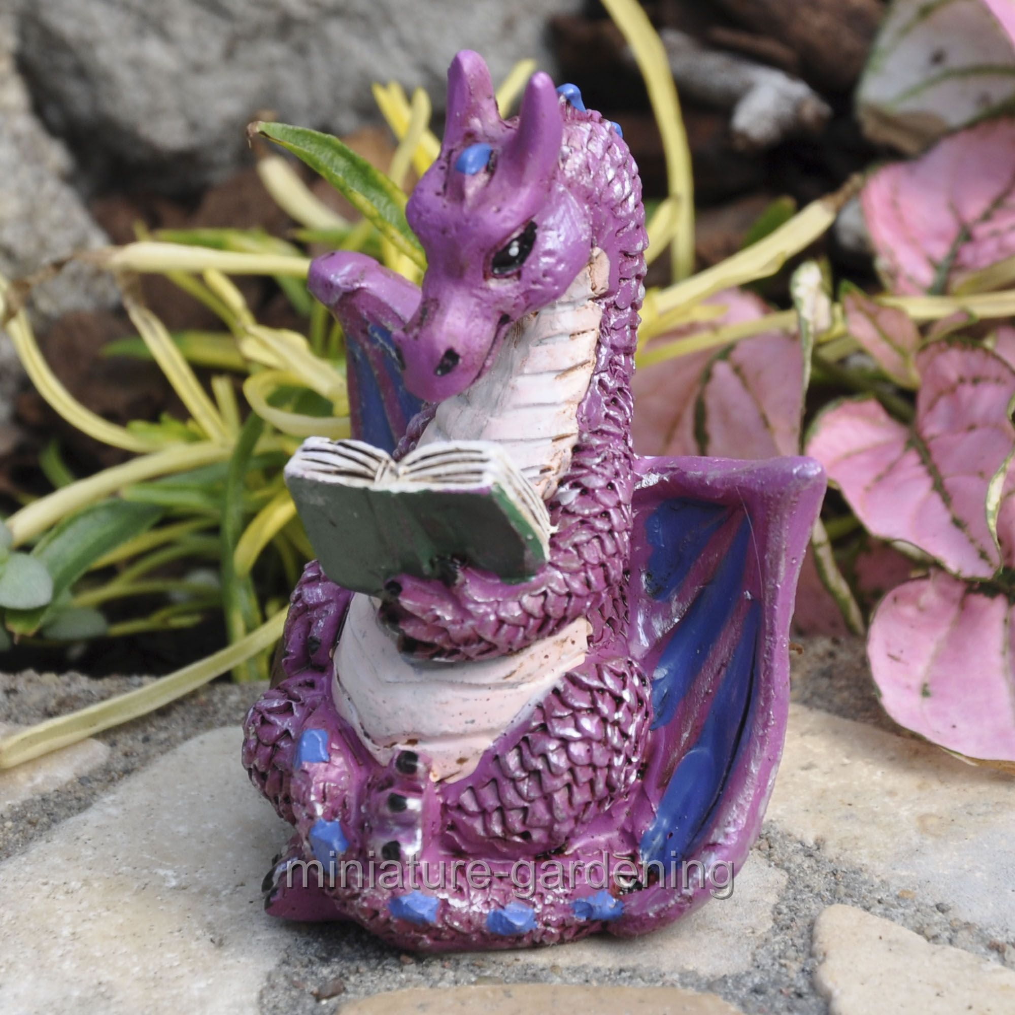 Buy 3 Save $5 Miniature Fairy Garden Pink Dragon w/ Gazing Ball 