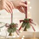 thumbnail image 2 of Adorno de campana de Navidad, campana de cobre, lazo, piñas, colgante de Navidad, corona colgante, decoración navideña para el hogar, 2 of 5