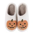 thumbnail image 4 of Pantuflas de algodón cálidas de invierno Btafrte con dibujos de calabaza Halloween para hombres y mujeres tamaño 38/39, 4 of 9