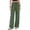 47#Army Green, variant on Linen Pants for Women Wide Leg Palazzo Trousers Cotton Trendy Loose Summer Beach Pants with Pockets Camel 2XL