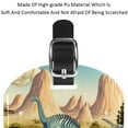 thumbnail image 4 of Square 2Pack PU Leather Cartoon Dinosaur Cruise Luggage Tag with Privacy Cover and Name ID Tag for Travel Handbags Backpacks Luggage Tags, 4 of 6