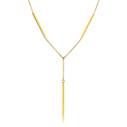 ELYA Women's Gold Plated Stainless Steel Bar Drop Necklace - 18"