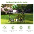 thumbnail image 6 of Metal Plant Stand, Two Tiered Garden Cart Shelf for Indoor Outdoor Home Garden Patio, Parisian Style Flower Pot Holder, Stable and Durable, 6 of 9