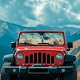 thumbnail image 3 of Jeiento Turtle Starfish Windshield Sun Visor Foldable Sunshade Aluminum Foil Sun Shield for 2007-2018 Jeep Wrangler JK JKU & 1997-2006 Jeep Wrangler TJ LJ, 3 of 6