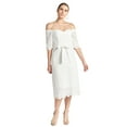 thumbnail image 5 of Jasmine Dress - Women's Off the shoulder a-line midi eyelet dress, 5 of 6