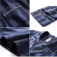 thumbnail image 4 of Womens Silk Satin Pajamas Set Sleepwear Loungewear,Navy Striped, 4 of 5