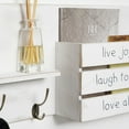 thumbnail image 5 of American Art Decor Addie Joy Family Decorative Key Holder & Mail Organizer with Wall Hanging Storage Basket, Shelf, and Hooks - Distressed White Wash, 5 of 6