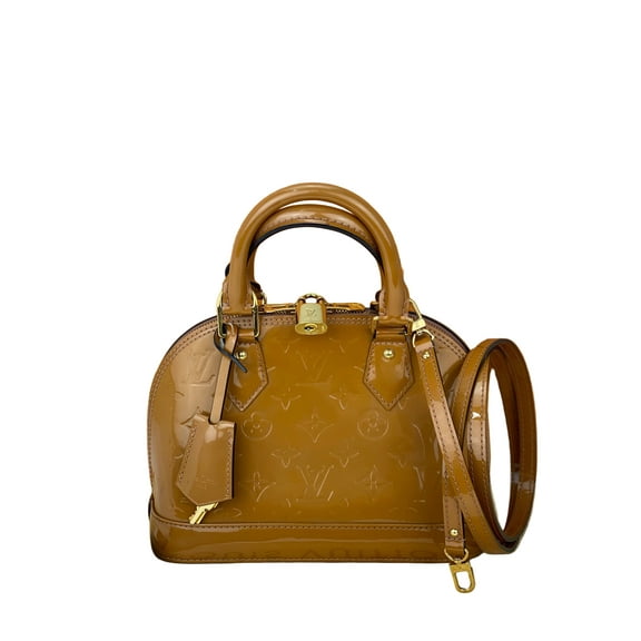 Pre-Owned LOUIS VUITTON Vernis Alma BB Rose Velours M91585 Hand Shoulder Bag Pre owned