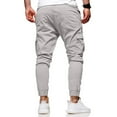 thumbnail image 4 of Resicozy Men Cargo Joggers Pants Drawstring Sports Athletic Workout Fitness Track Cargo Tapered Jogging Trousers with Pockets Light Gray 3XL, 4 of 5