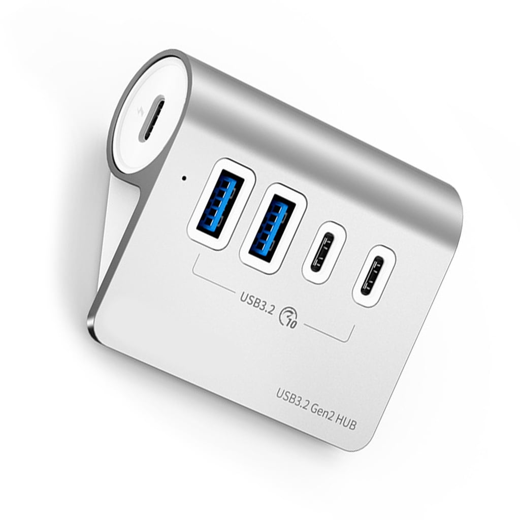 Yammee 10Gbps USB 3.2 Hub PD60W Charging Type C Splitter with Power Adapter for PC