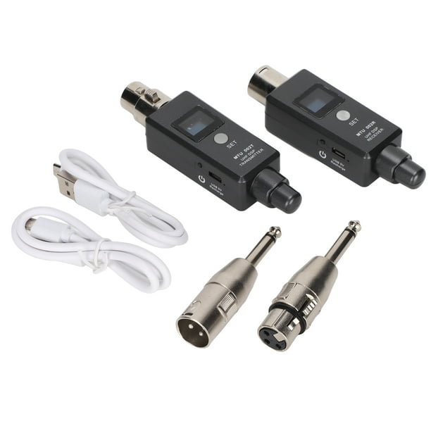 Adaptador de micrófono inalámbrico, micrófono inalámbrico recargable, receptor transmisor XLR para mezclador de sonido