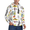 thumbnail image 2 of Wukai New York Print Men Hoodies Fleece Sweatshirts Long Sleeve Sweaters Pullover Fall Outfits Winter Clothes-XX-Large, 2 of 7