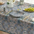 thumbnail image 4 of Boho Bohemia Style Tablecloth 60×60 Inch Square, Blue Vintage Country Rustic Farmhouse Magical Fall Orange Washable Seasonal Table Cover for Party Picnic Dinner Decor, 4 of 6