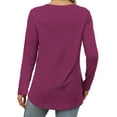 thumbnail image 3 of Fantaslook Long Sleeve T Shirts for Women Crew Neck Curve Hem Tunic Tops Casual Fall Shirts, 3 of 6