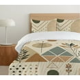 thumbnail image 4 of Ambesonne Boho Duvet Cover Set, Bohemian Geometric Shapes Art, King, Ecru Beige Blue Grey, 4 of 4