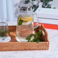 thumbnail image 3 of Bandejas de servicio tejidas de ratán con asa Bandeja tejida hecha a mano Plato para refrigerios Cesta tejida de ratán Fruta Sn Marrón, Marrón, 3 of 5
