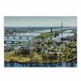 thumbnail image 1 of European Cutting Board, Aerial View of Riga City Cultural Urban Print Horizon Old Tower Architecture, Decorative Tempered Glass Cutting and Serving Board, Small Size, Multicolor, by Ambesonne, 1 of 1