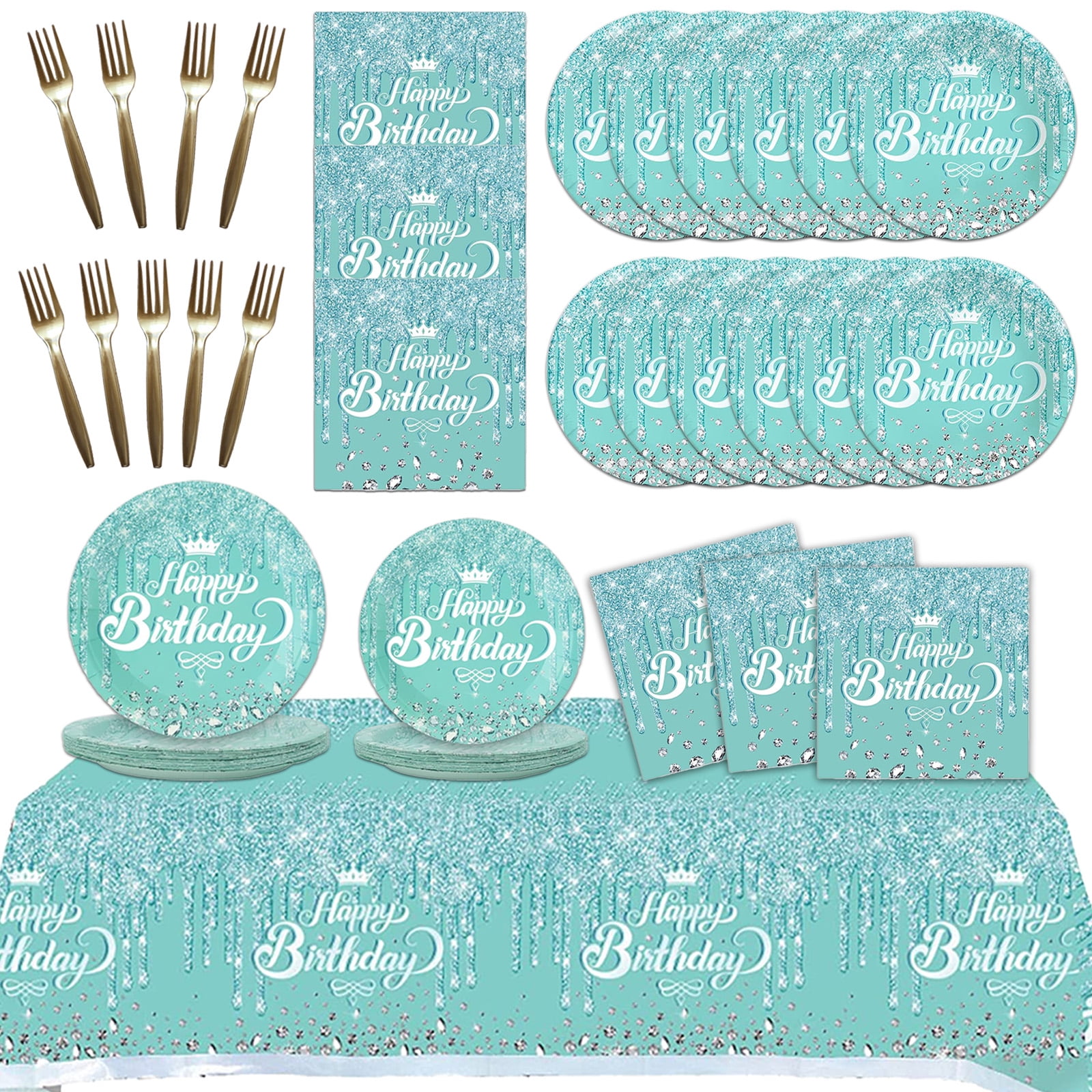 Cinderella Geburtstagsparty Geschirr Set - Komplettset Für 20 Gäste Mit Tischdecke