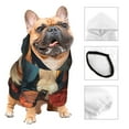 thumbnail image 3 of Goofa Vintage Colorful Flower French Bulldog Pattern Small Dog Sweater Hoodies Pet Grey Hooded Soft Fleece Sweatshirts with Pocket Fall Winter Puppy Cat Sweaters Warm Clothes-, 3 of 8