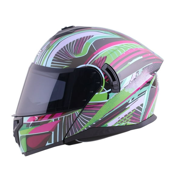 Casco Para Moto Edge Abatible Rosa Doble Certificación S