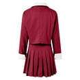 thumbnail image 5 of OJSFQUFP Women 2 Piece Outfits Color Block Crop Mini Skirt Sets Matching Set Casual Business Skirt Suits, 5 of 7