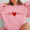 thumbnail image 2 of ZHYou Women Valentine's Day T-Shirts V-Neck Valentine's Day Printed Long Sleeve Loose Fit Casual Soft Spring Summer Tops,Pink,XL, 2 of 2