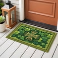 thumbnail image 5 of St Patricks Day 2'x3' Washable Rug, Gold Green Shamrock Checkered Lucky Leaf Non-Slip Soft Doormat Area Rugs for Entrance Bathroom Bedsides, Carpet for Kitchen Bedroom, Entryway Floor Mat, 5 of 9