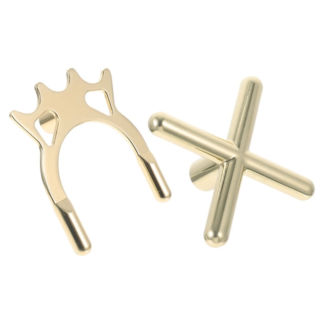 ETHZZLE 2Pcs Cross Shape Billiards Pole Bracket Copper Golden Stability Billiards Games Billiards