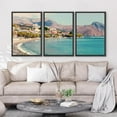 thumbnail image 3 of PixonSign Framed Canvas Print Wall Art Set Mountain Range Coastal Beach Shore Urban Architecture Photography Realism Scenic Landscape Decorative Colorful Multicolor for Bedroom - 16"x24"x3 Black, 3 of 5