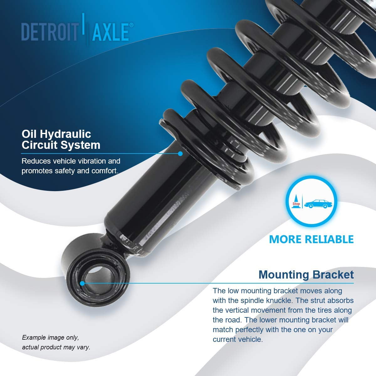 Detroit Axle - Struts for 2003-2008 Toyota Corolla Complete 4 Front and Rear Struts with Coil Springs Assembly 2004 2005 2006 2007 Replacement Quick Install Ready Struts