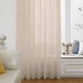 thumbnail image 6 of Beige Pure Color Sheer Curtains 72 Inches Long, Aesthetics Contemporary Modern Light Filering Curtains, Breathable Simi Curtain Privacy Drapes for Living Room Bedroom Lightweight Window Treatment, 6 of 9