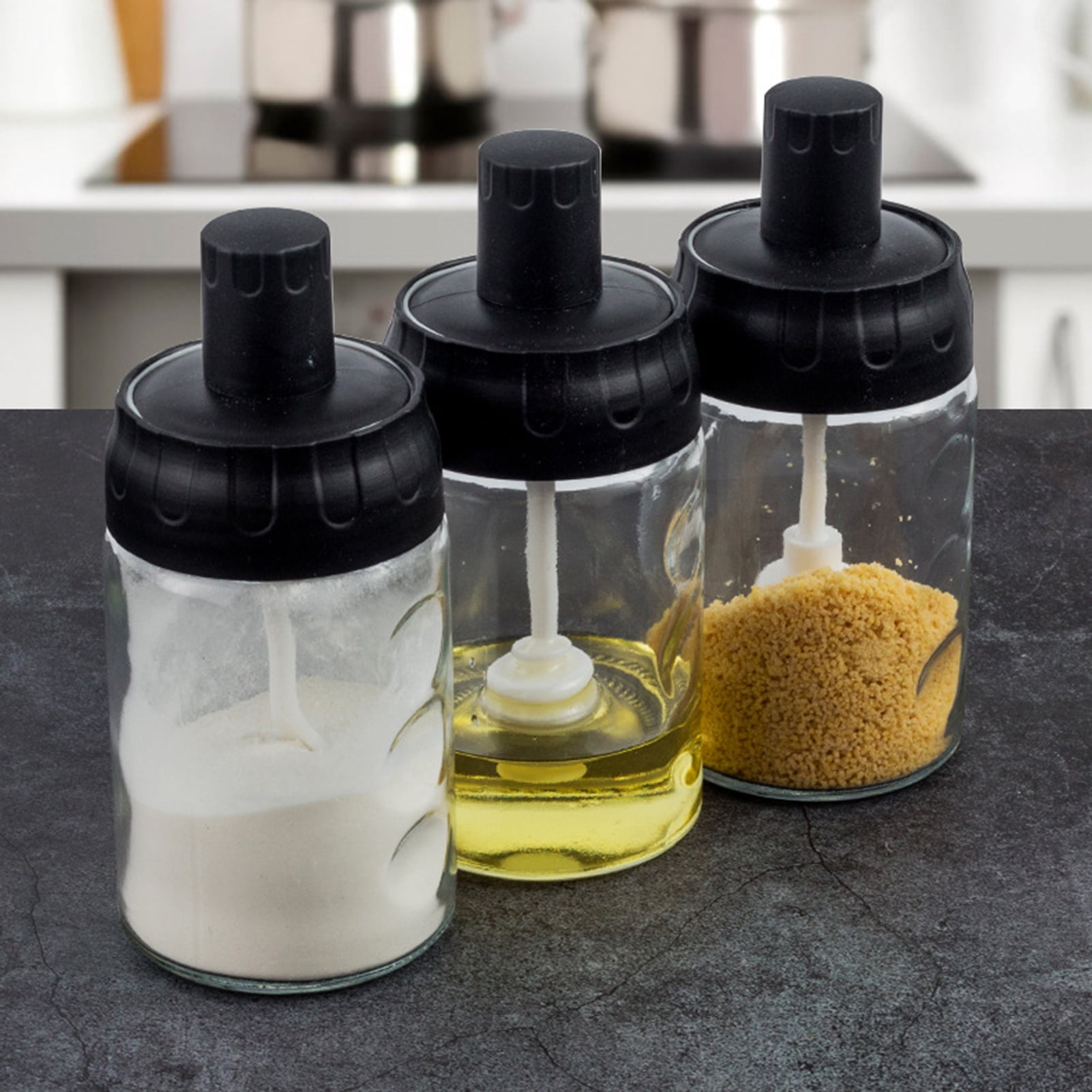 Black and White Seasoning Bottle Set - 2 Pcs - Vessels For Your Favorite  Spices - ApolloBox