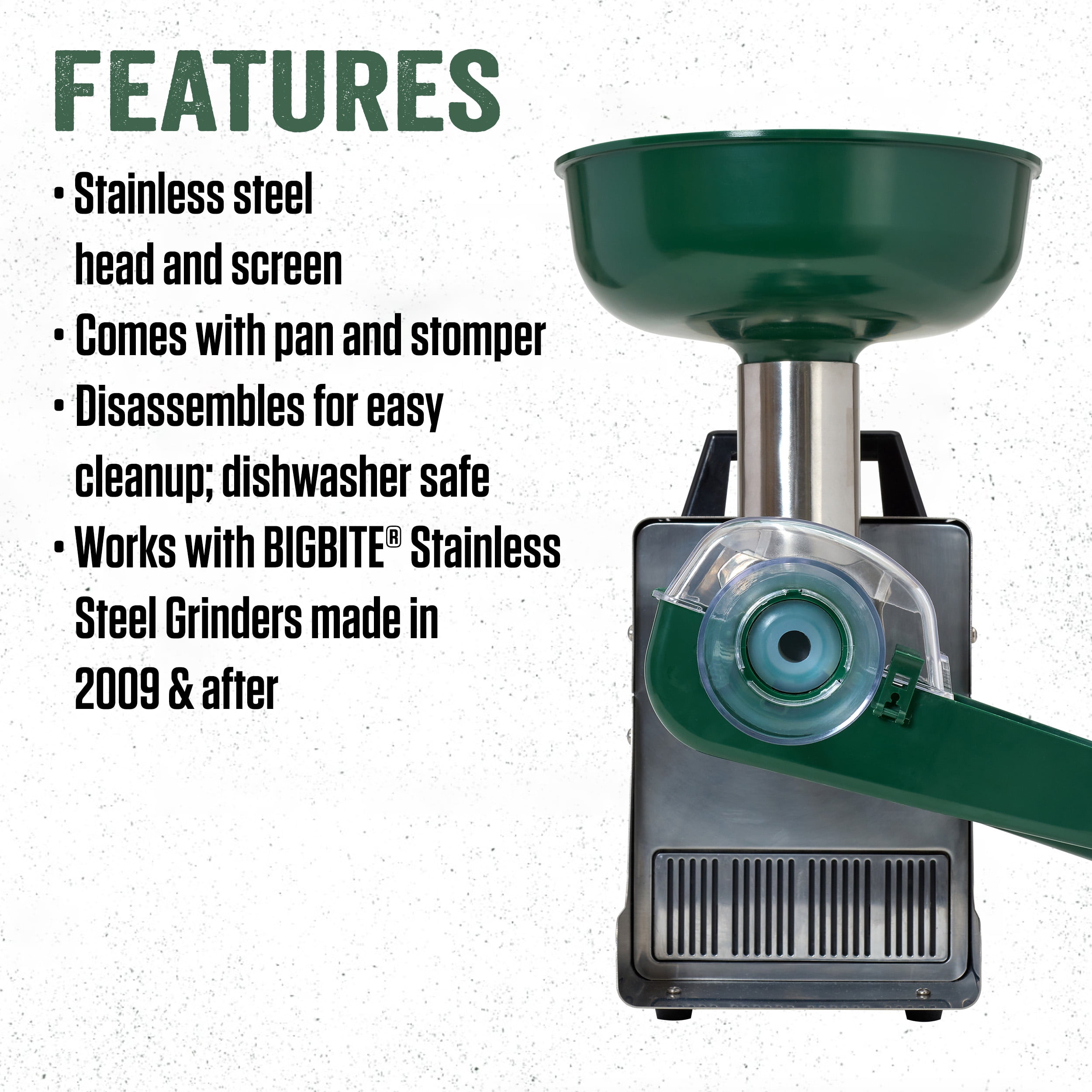LEM Big Bite Juicer Attachment - Stainless Steel Head and Screen