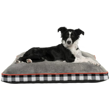 Holiday Time X-Large Gray Deluxe Gusseted Dog Bed & Greenies Dog Dental Treats 36 oz. Box Bundle