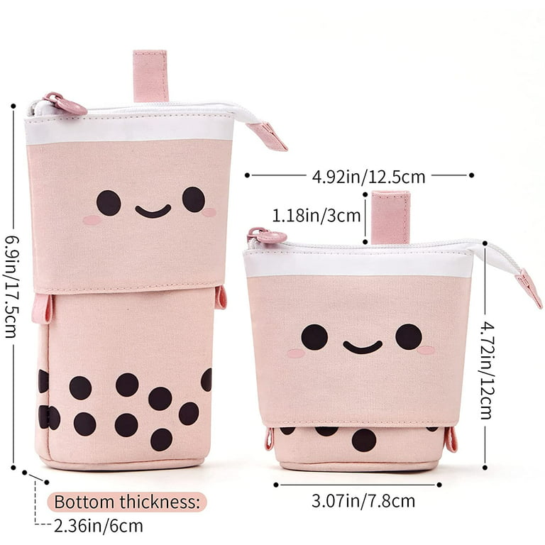 CICIMELON Telescopic Pencil Case Cute Pop Up Standing Pencil Pouch Pen  Holder for Girls Students (Pink) 