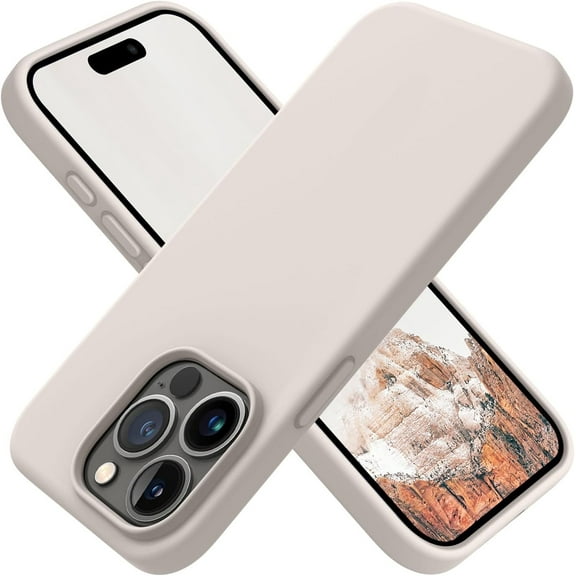 Compatible with iPhone 15 Pro Max Case, Silicone Shockproof Slim Thin Phone Case for iPhone 15 ProMax Case(6.7 inch), (Stone)