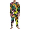 thumbnail image 3 of Sikiie Colorful Pug Mens Pajama Set, Soft Warm Long Sleeve Sleepwear, Cozy Button-Down Pjs for Men-X-Large, 3 of 7