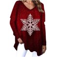 thumbnail image 2 of Pntutb, camisas casuales de manga larga para mujer, suéter, túnica suelta, tops, blusa con cuello en V y estampado navideño Pntutb Pntutb-5193, 2 of 5