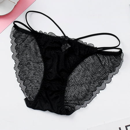 

JIUKE Women s Fashion Lace Low Waist Transparent Sexy Hollow Mesh Cotton Underpants