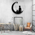 thumbnail image 2 of Craftnamesign Girl And Cat On The Moon Metal Wall Art LED Light, Moon Cat Metal, Home Room Decor, 2 of 5