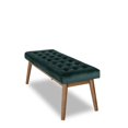 thumbnail image 3 of Allen Mid-Century Modern Velvet Button-Tufted Upholstered Bench  in Green, 3 of 6