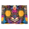 thumbnail image 7 of Yayeee Kitchen Curtains Tier Pair Light Filtering 27"x36" Rod Pocket Short Cafe Window Panel, Futuristic Circles, 7 of 7