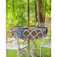 thumbnail image 3 of Fsddascl Brown Moroccon Outdoor Tablecloth - 54 Inch Round Dining Table Cover, Retro Country Minimalist Abstract Motifs Waterproof Outdoor Table Cloth with Umbrella Hole & Zipper for Picnic/Patio, 3 of 7