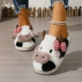 thumbnail image 2 of Amidoa Funny Womans Slippers Black Fuzzy House Animal Non Slip Warm Winter Slippers Womens Clogs 36, 2 of 9